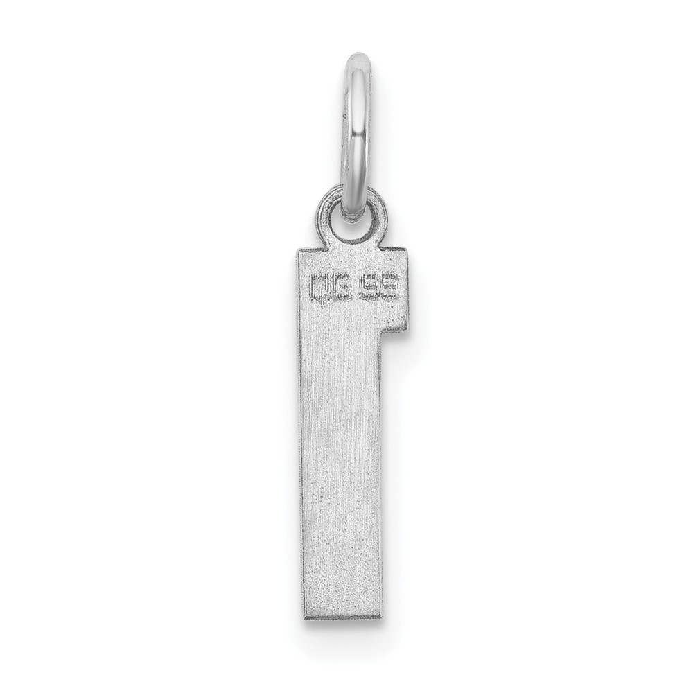 Sterling Silver/Rhodium-plated Polished Number 1 Charm (QSS01)