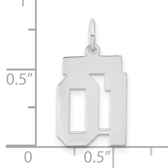 Sterling Silver Small Polished Number 01 W/Top Charm