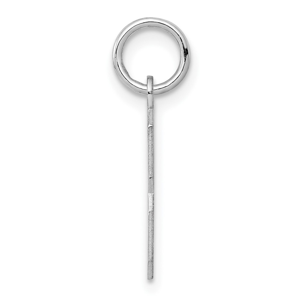 Sterling Silver/Rhodium-plated Polished Number 3 Charm (QSS03)