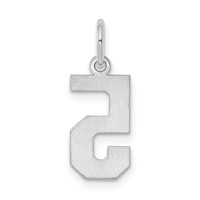 Sterling Silver Rhodium-plated Polished Number 5 Charm view 4