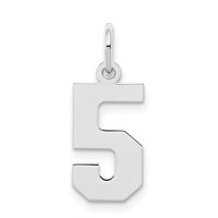 Sterling Silver Rhodium-plated Polished Number 5 Charm view 1