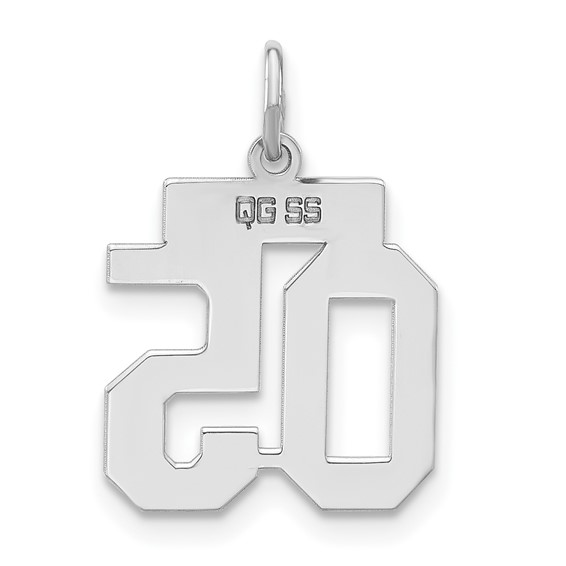 Sterling Silver Small Polished Number 05 W/Top Charm