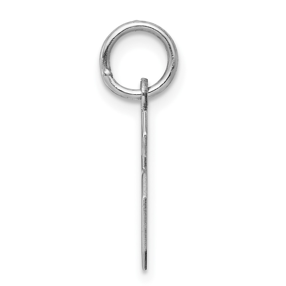 Sterling Silver/Rhodium-plated Polished Number 6 Charm (QSS06)