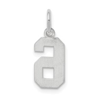 Sterling Silver Rhodium-plated Polished Number 6 Charm view 4