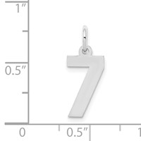 Sterling Silver Rhodium-plated Polished Number 7 Charm view 3