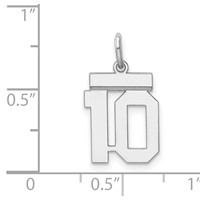 Sterling Silver Rhodium-plated Polished Number 10 Charm view 3