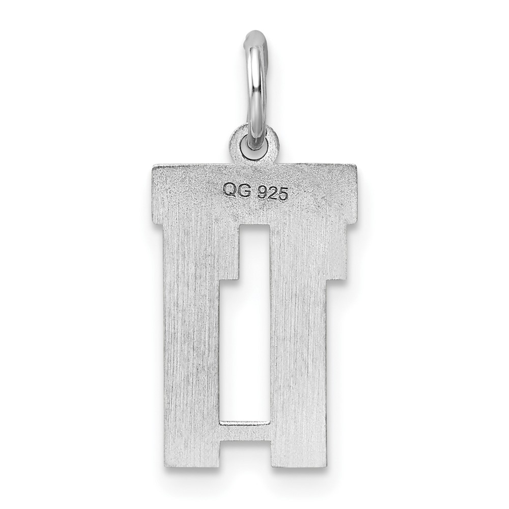 Sterling Silver/Rhodium-plated Polished Number 11 Charm (QSS11)