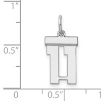 Sterling Silver Rhodium-plated Polished Number 11 Charm view 3