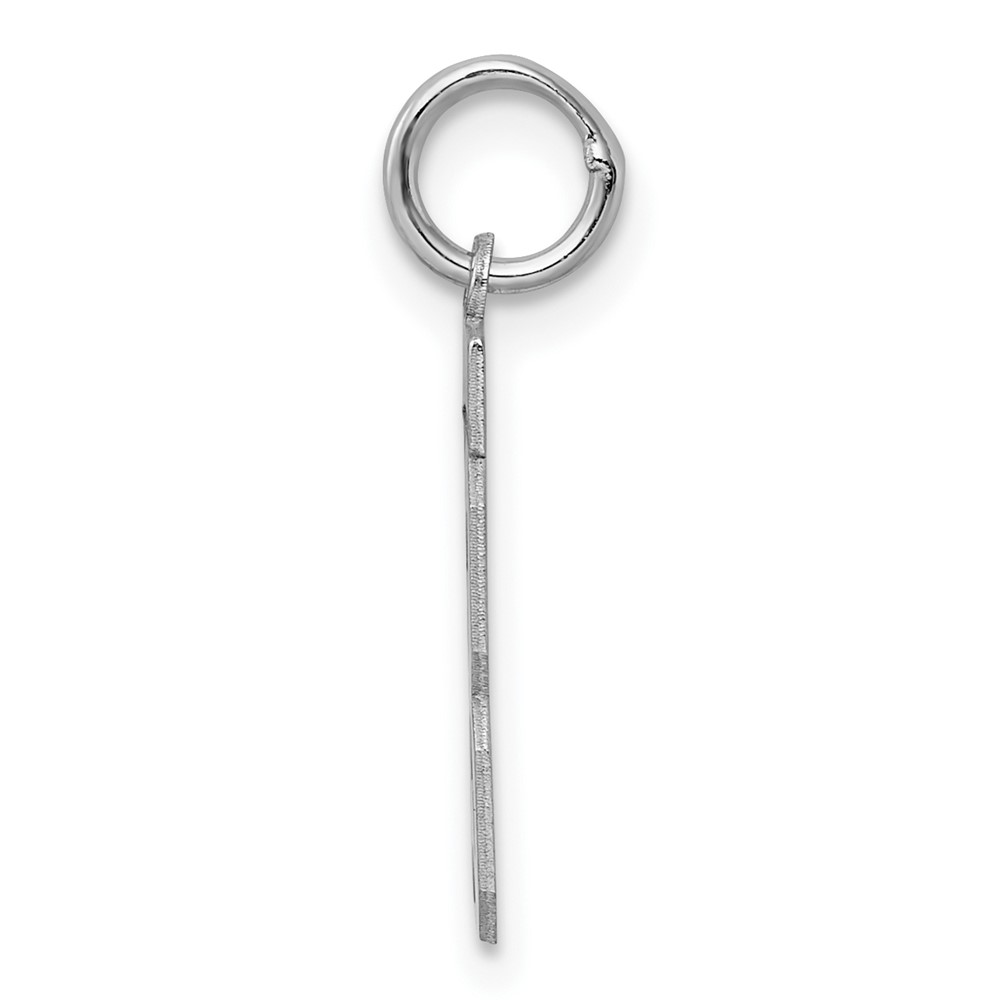 Sterling Silver/Rhodium-plated Polished Number 13 Charm (QSS13)