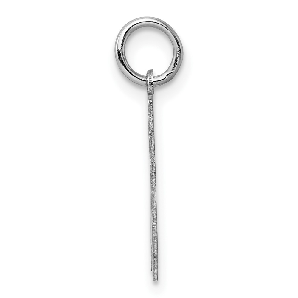 Sterling Silver/Rhodium-plated Polished Number 14 Charm (QSS14)