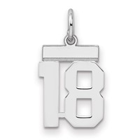 Sterling Silver Rhodium-plated Polished Number 18 Charm view 1