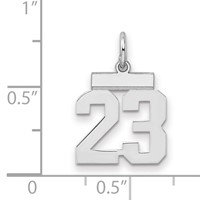 Sterling Silver Rhodium-plated Polished Number 23 Charm view 2