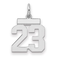 Sterling Silver Rhodium-plated Polished Number 23 Charm view 1