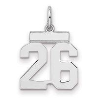 Sterling Silver Rhodium-plated Polished Number 26 Charm view 1