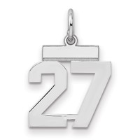 Sterling Silver Rhodium-plated Polished Number 27 Charm view 1