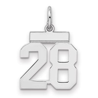 Sterling Silver Rhodium-plated Polished Number 28 Charm view 1