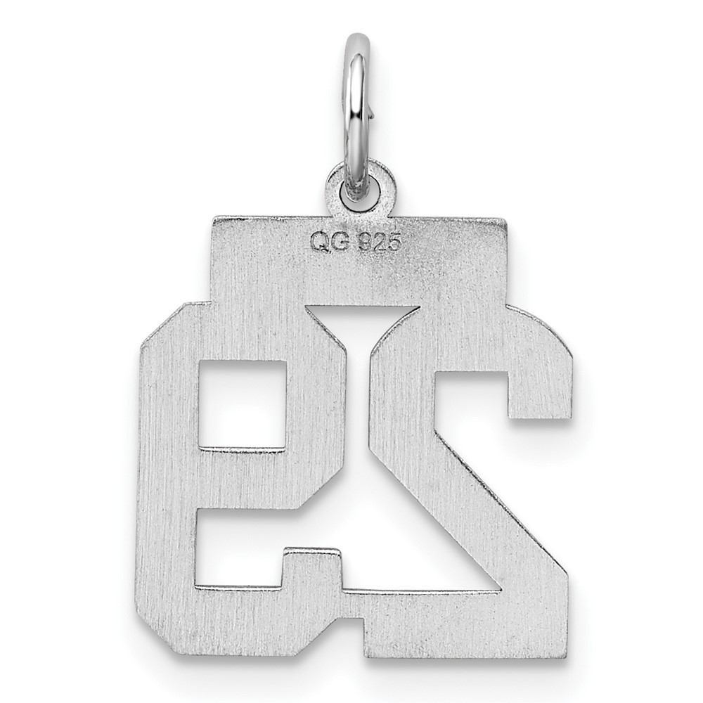 Sterling Silver/Rhodium-plated Polished Number 29 Charm (QSS29)