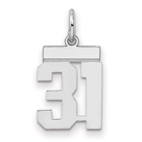 Sterling Silver Rhodium-plated Polished Number 31 Charm view 1
