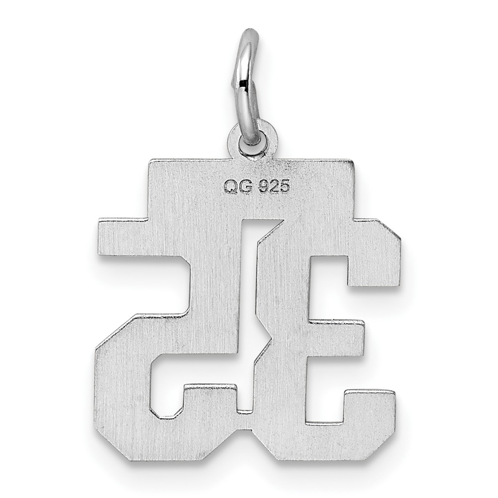 Sterling Silver/Rhodium-plated Polished Number 35 Charm (QSS35)