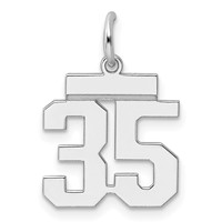 Sterling Silver Rhodium-plated Polished Number 35 Charm view 1