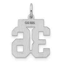 Sterling Silver Rhodium-plated Polished Number 36 Charm view 4
