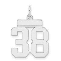 Sterling Silver Rhodium-plated Polished Number 38 Charm view 1