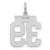 Sterling Silver Rhodium-plated Polished Number 39 Charm view 4