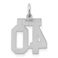 Sterling Silver Rhodium-plated Polished Number 40 Charm view 4