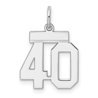Sterling Silver Rhodium-plated Polished Number 40 Charm view 1
