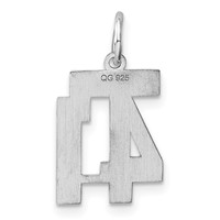 Sterling Silver Rhodium-plated Polished Number 41 Charm view 4