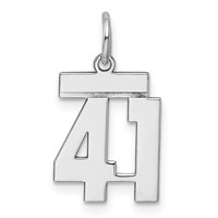 Sterling Silver Rhodium-plated Polished Number 41 Charm view 1