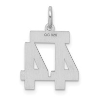 Sterling Silver Rhodium-plated Polished Number 44 Charm view 4