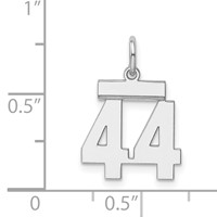 Sterling Silver Rhodium-plated Polished Number 44 Charm view 3