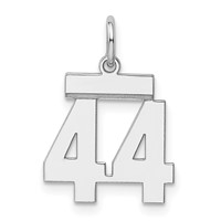 Sterling Silver Rhodium-plated Polished Number 44 Charm view 1