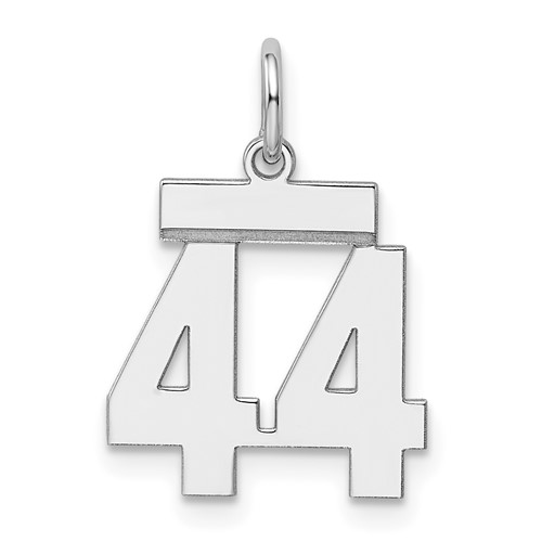 Sterling Silver Rhodium-plated Polished Number 44 Charm