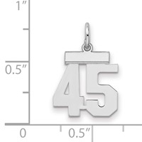 Sterling Silver Rhodium-plated Polished Number 45 Charm view 2