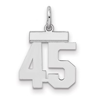 Sterling Silver Rhodium-plated Polished Number 45 Charm view 1