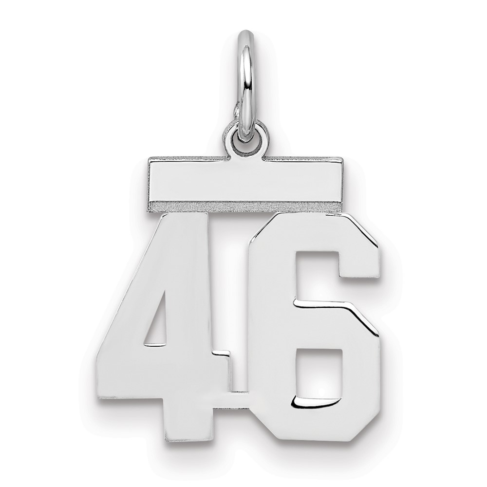 Sterling Silver Rhodium-plated Polished Number 46 Charm