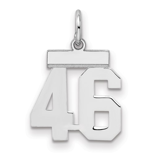 Sterling Silver Rhodium-plated Polished Number 46 Charm