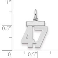 Sterling Silver Rhodium-plated Polished Number 47 Charm view 2