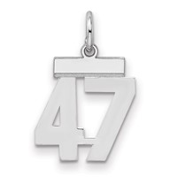 Sterling Silver Rhodium-plated Polished Number 47 Charm view 1