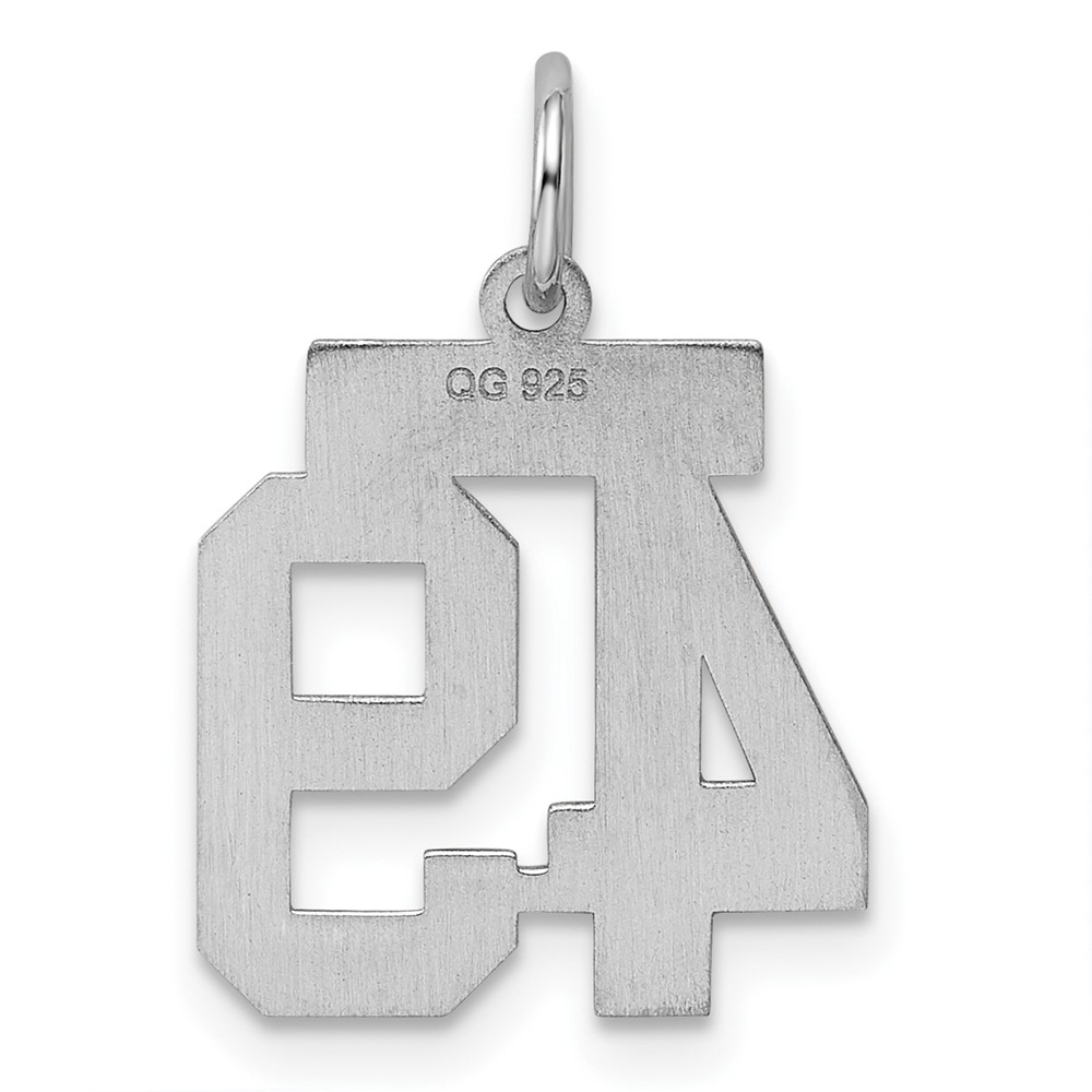 Sterling Silver/Rhodium-plated Polished Number 49 Charm (QSS49)