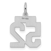 Sterling Silver Rhodium-plated Polished Number 52 Charm view 4
