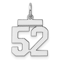 Sterling Silver Rhodium-plated Polished Number 52 Charm view 1