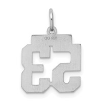 Sterling Silver Rhodium-plated Polished Number 53 Charm view 4