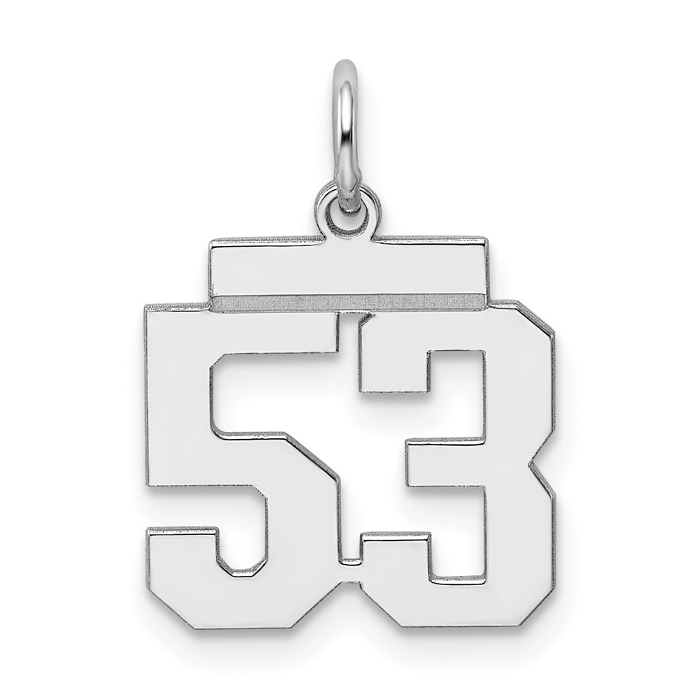 Sterling Silver Rhodium-plated Polished Number 53 Charm
