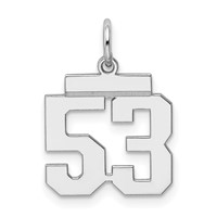 Sterling Silver Rhodium-plated Polished Number 53 Charm view 1