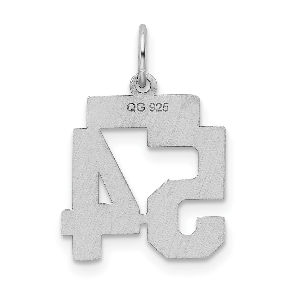 Sterling Silver/Rhodium-plated Polished Number 54 Charm (QSS54)
