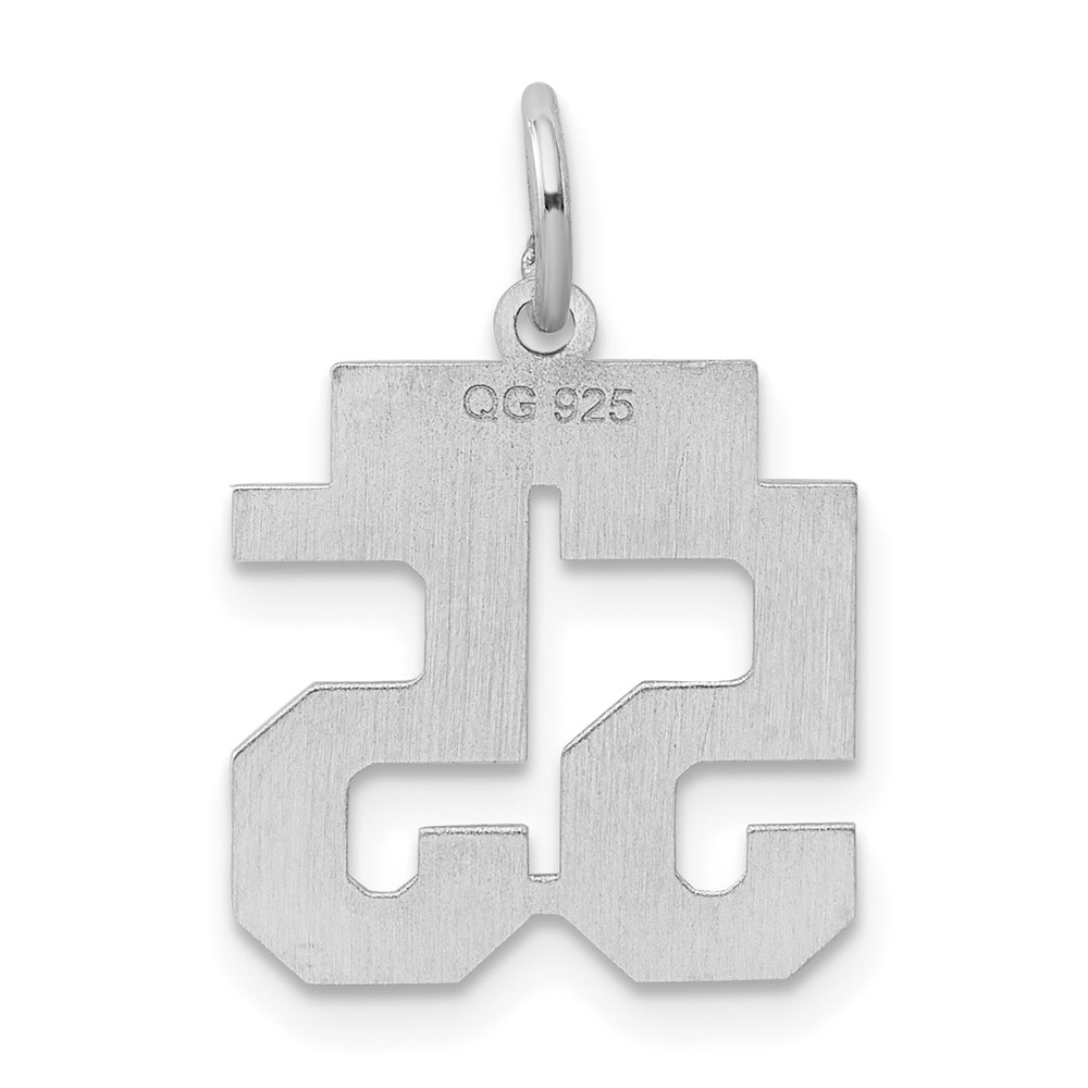 Sterling Silver/Rhodium-plated Polished Number 55 Charm (QSS55)