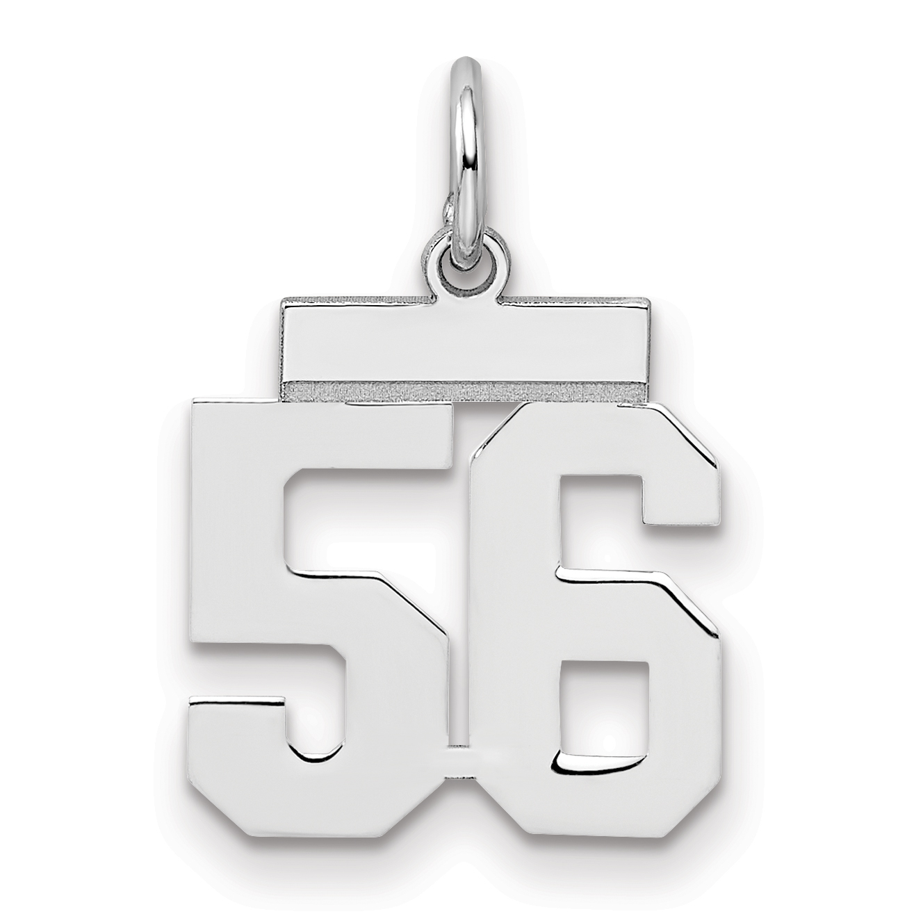 Sterling Silver/Rhodium-plated Polished Number 56 Charm (QSS56)